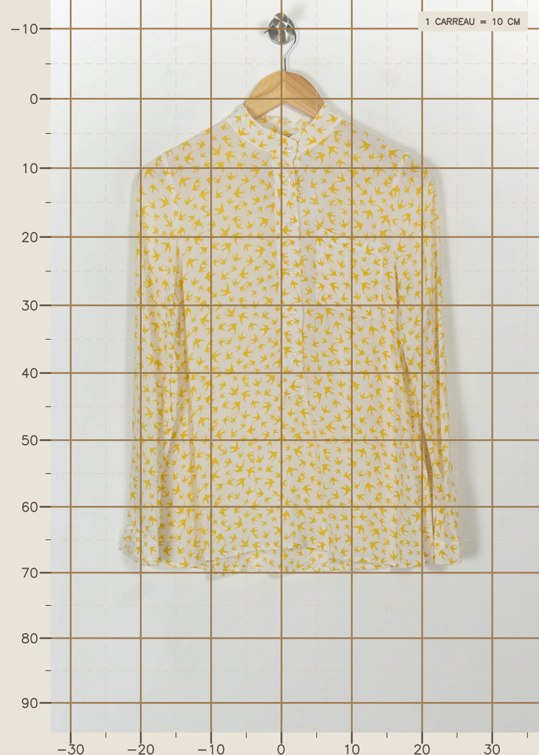 Blouse Blanche et Jaune - Taille S/36 de la marque Caroll | PARAD112543 - Vendu par Paradigme - Image 4