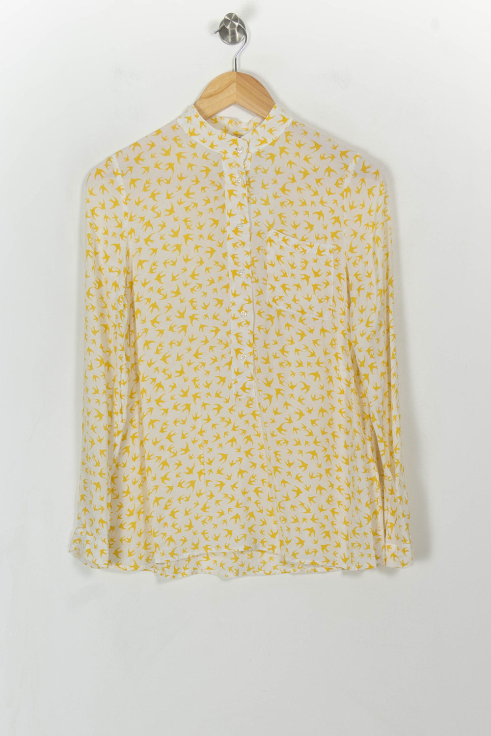 Blouse Blanche et Jaune - Taille S/36 de la marque Caroll | PARAD112543 - Vendu par Paradigme - Image 2