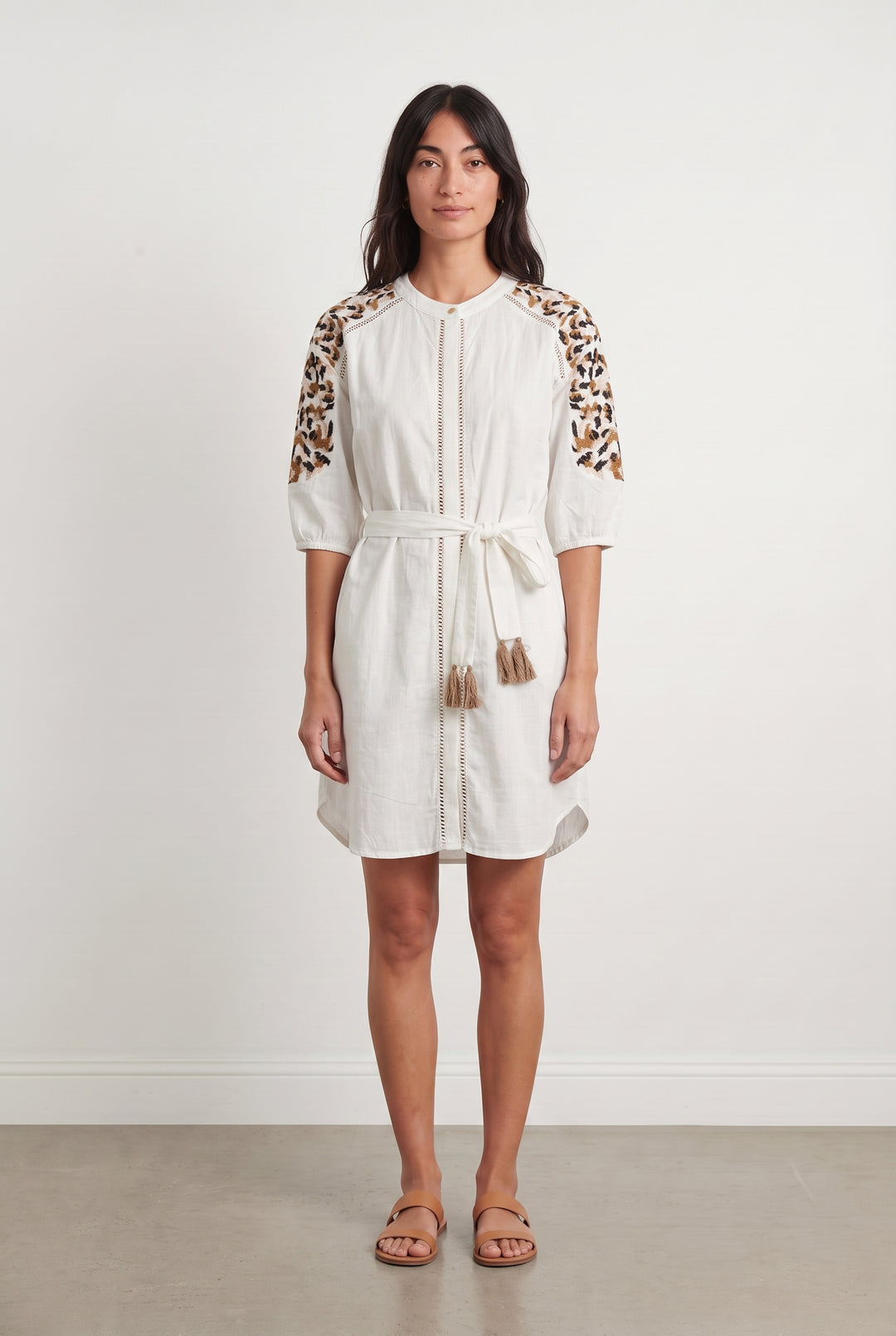 Robe Courte Beige et Marron - Taille S/36 de la marque Suncoo | PARAD112544 - Vendu par Paradigme - Image 1