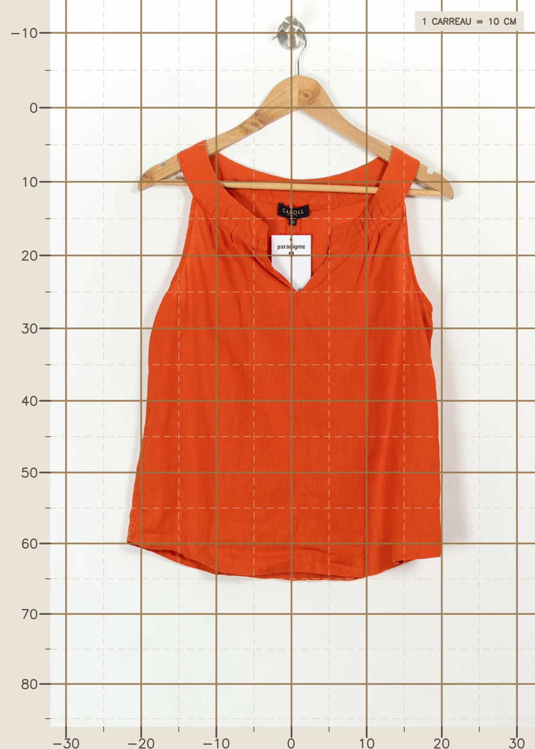 Débardeur Orange - Taille S/36 de la marque Caroll | PARAD112546 - Vendu par Paradigme - Image 4
