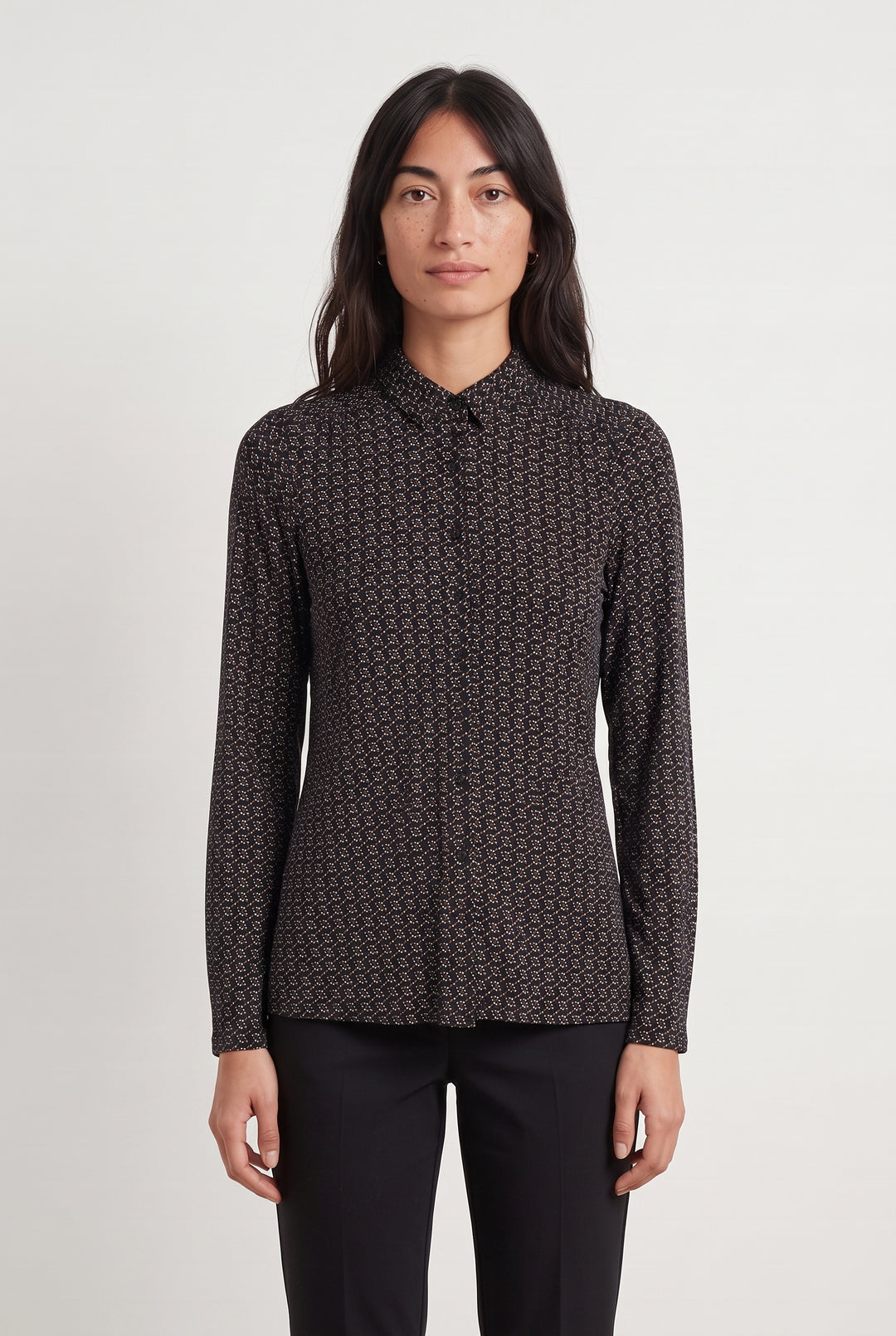 Chemise Noire et Blanche - Taille XS/34 de la marque Caroll | PARAD112547 - Vendu par Paradigme - Image 1