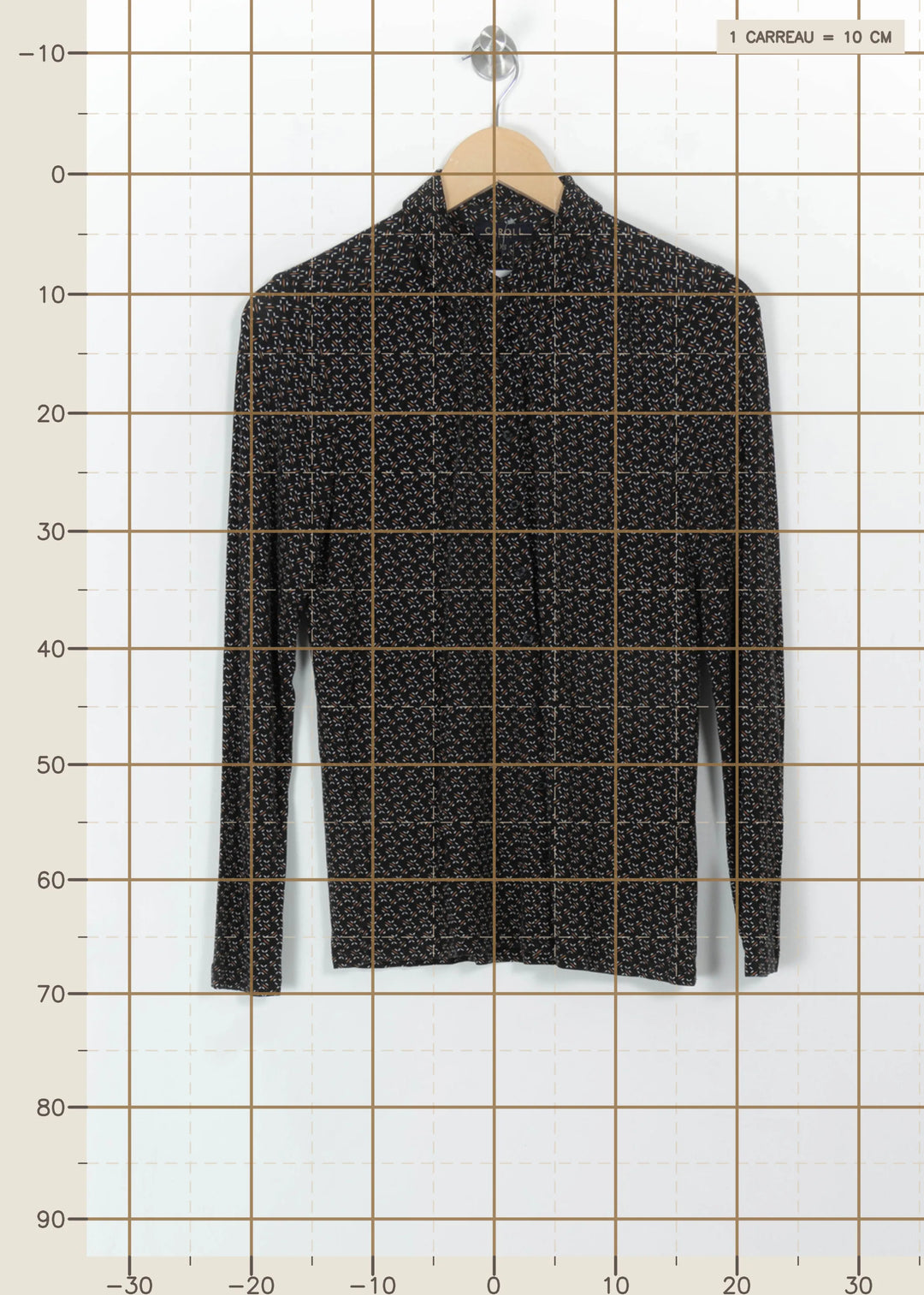 Chemise Noire et Blanche - Taille XS/34 de la marque Caroll | PARAD112547 - Vendu par Paradigme - Image 4