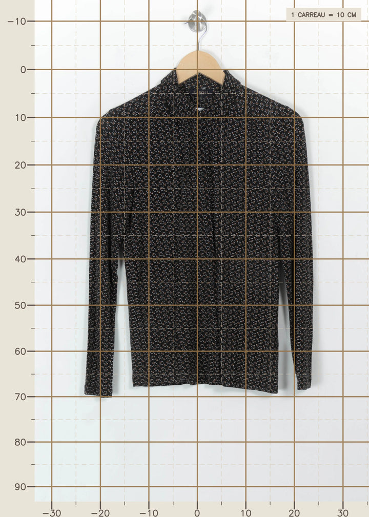 Chemise Noire et Blanche - Taille XS/34 de la marque Caroll | PARAD112547 - Vendu par Paradigme - Image 4