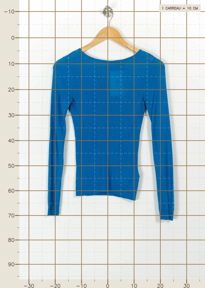 Pull Bleu - Taille S/36 de la marque Caroll | PARAD112548 - Vendu par Paradigme - Image 4