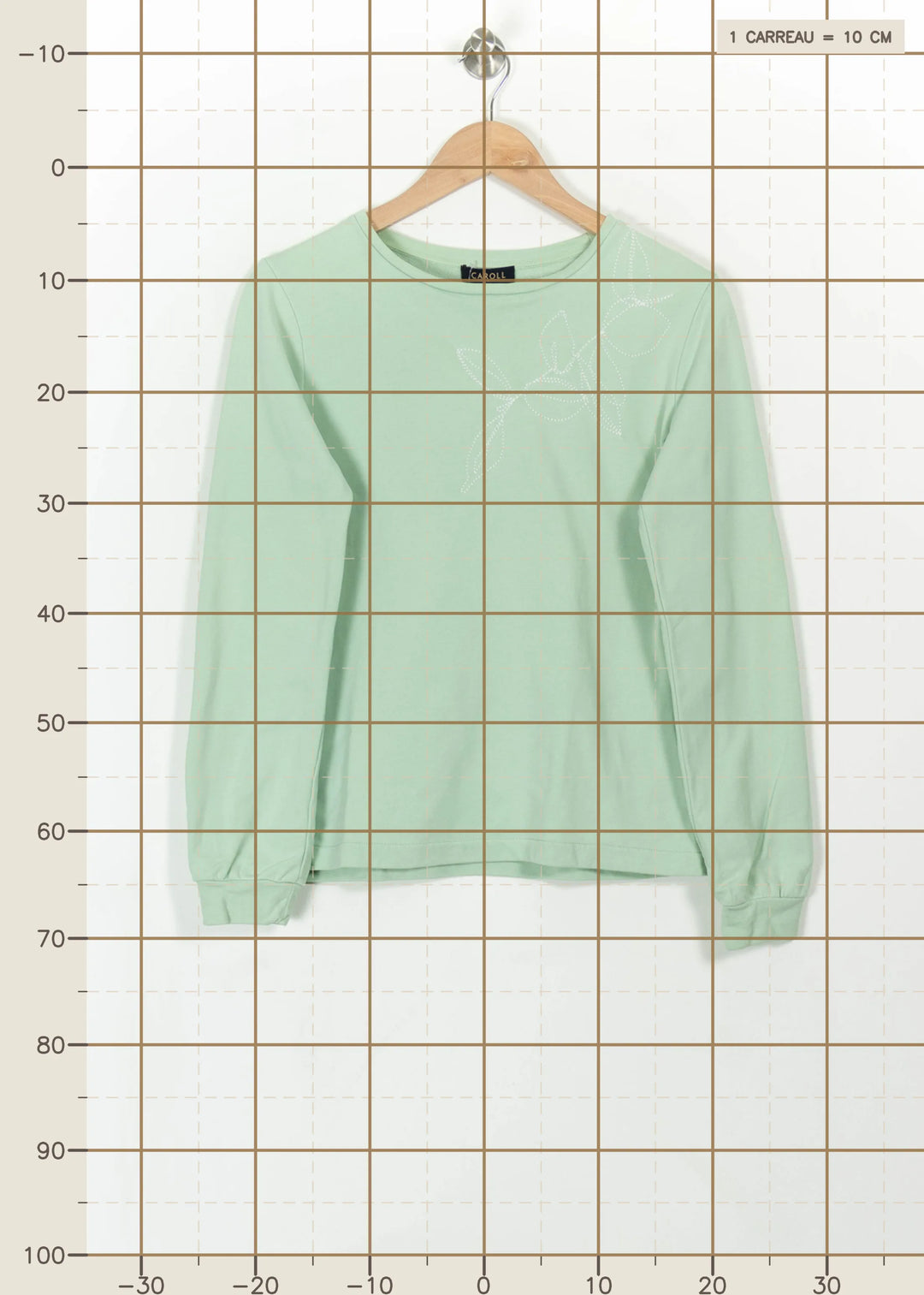 Sweat Vert - Taille XS/34 de la marque Caroll | PARAD112552 - Vendu par Paradigme - Image 4