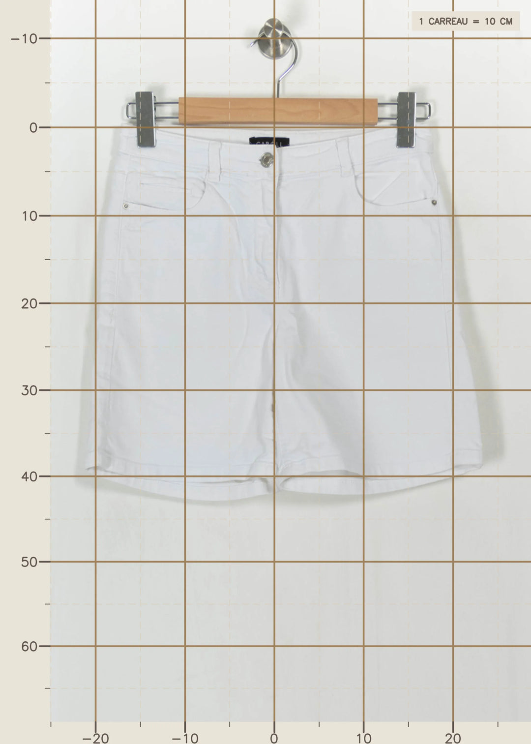 Short Blanc - Taille S/36 de la marque Caroll | PARAD112556 - Vendu par Paradigme - Image 4