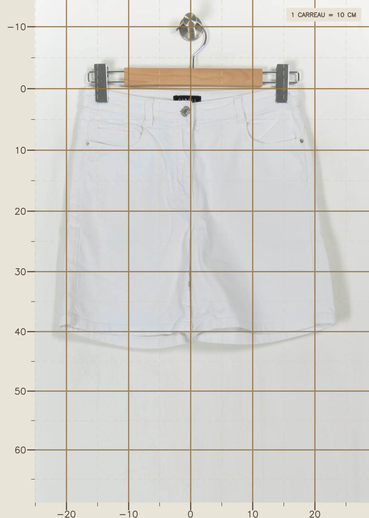 Short Blanc - Taille S/36 de la marque Caroll | PARAD112556 - Vendu par Paradigme - Image 4