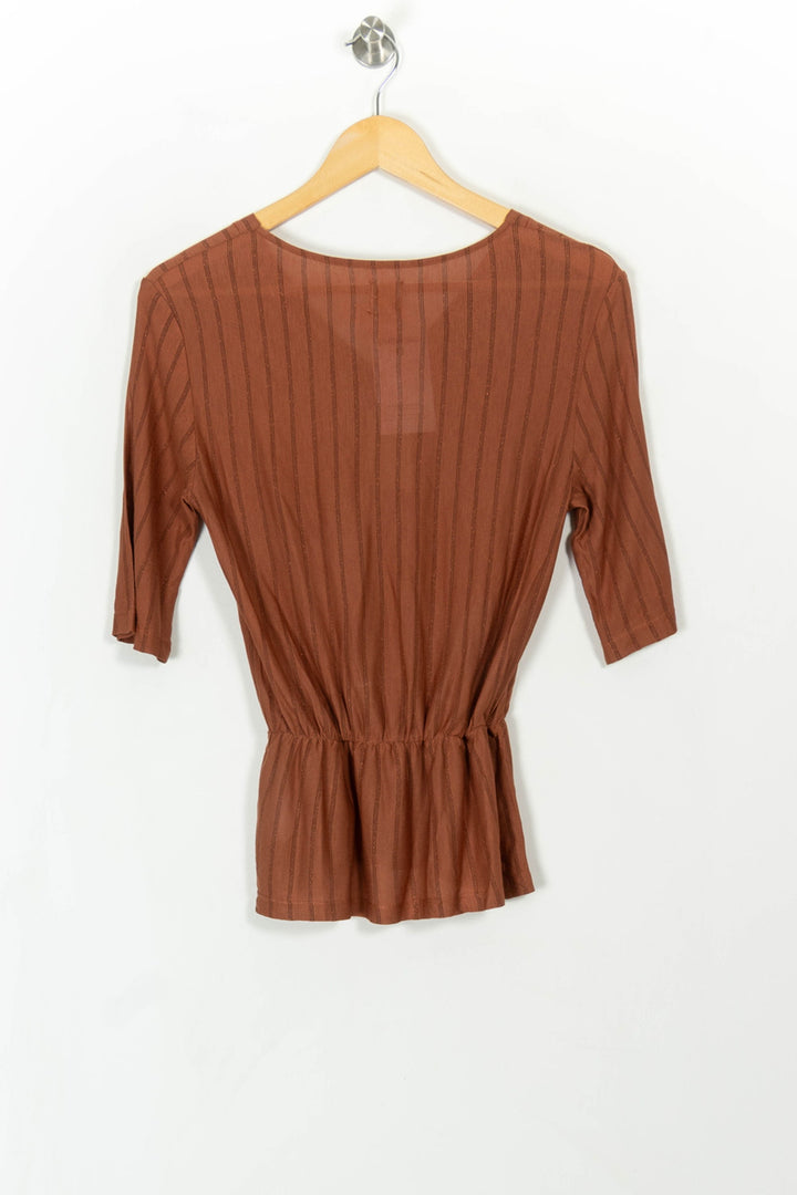 Blouse Marron - Taille XS/34 de la marque Des petits hauts | PARAD112561 - Vendu par Paradigme - Image 5