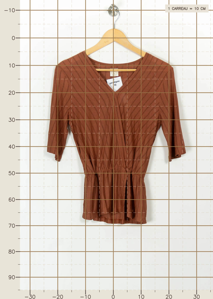 Blouse Marron - Taille XS/34 de la marque Des petits hauts | PARAD112561 - Vendu par Paradigme - Image 4