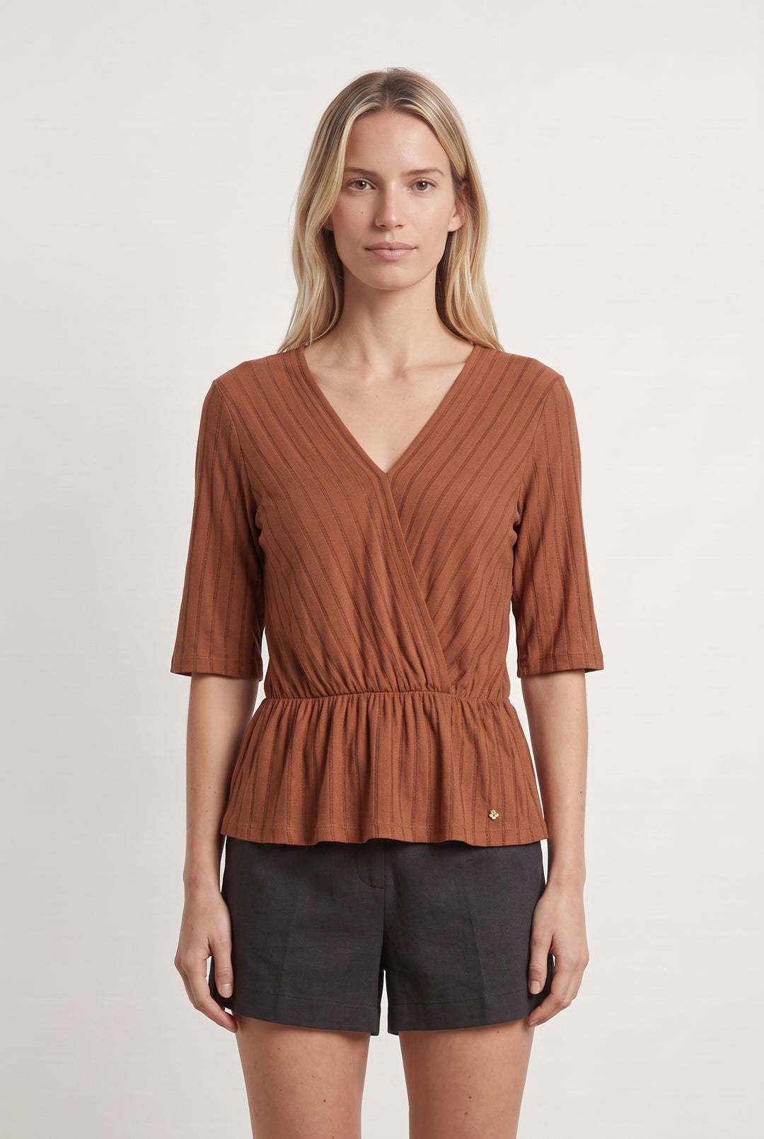 Blouse Marron - Taille S/36 de la marque Des petits hauts | PARAD112565 - Vendu par Paradigme - Image 1