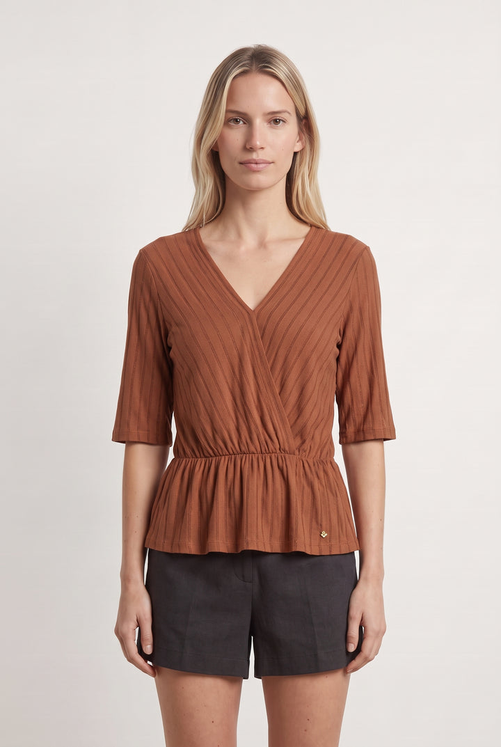 Blouse Marron - Taille S/36 de la marque Des petits hauts | PARAD112565 - Vendu par Paradigme - Image 1