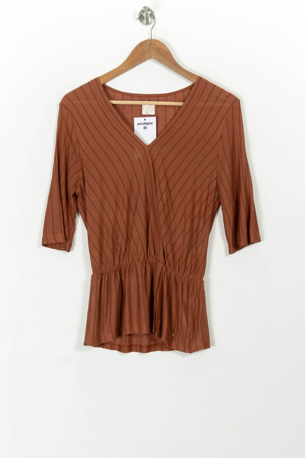 Blouse Marron - Taille S/36 de la marque Des petits hauts | PARAD112565 - Vendu par Paradigme - Image 2