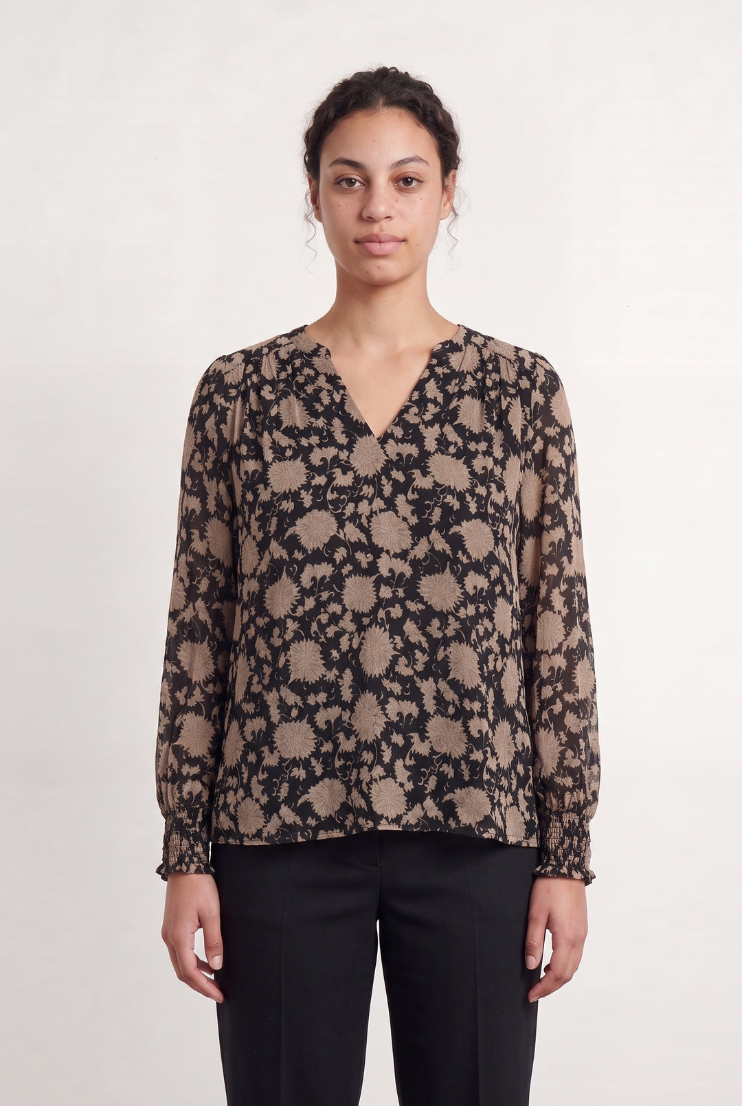Blouse Noire et Beige - Taille L/40 de la marque Maison 123 | PARAD112572 - Vendu par Paradigme - Image 1