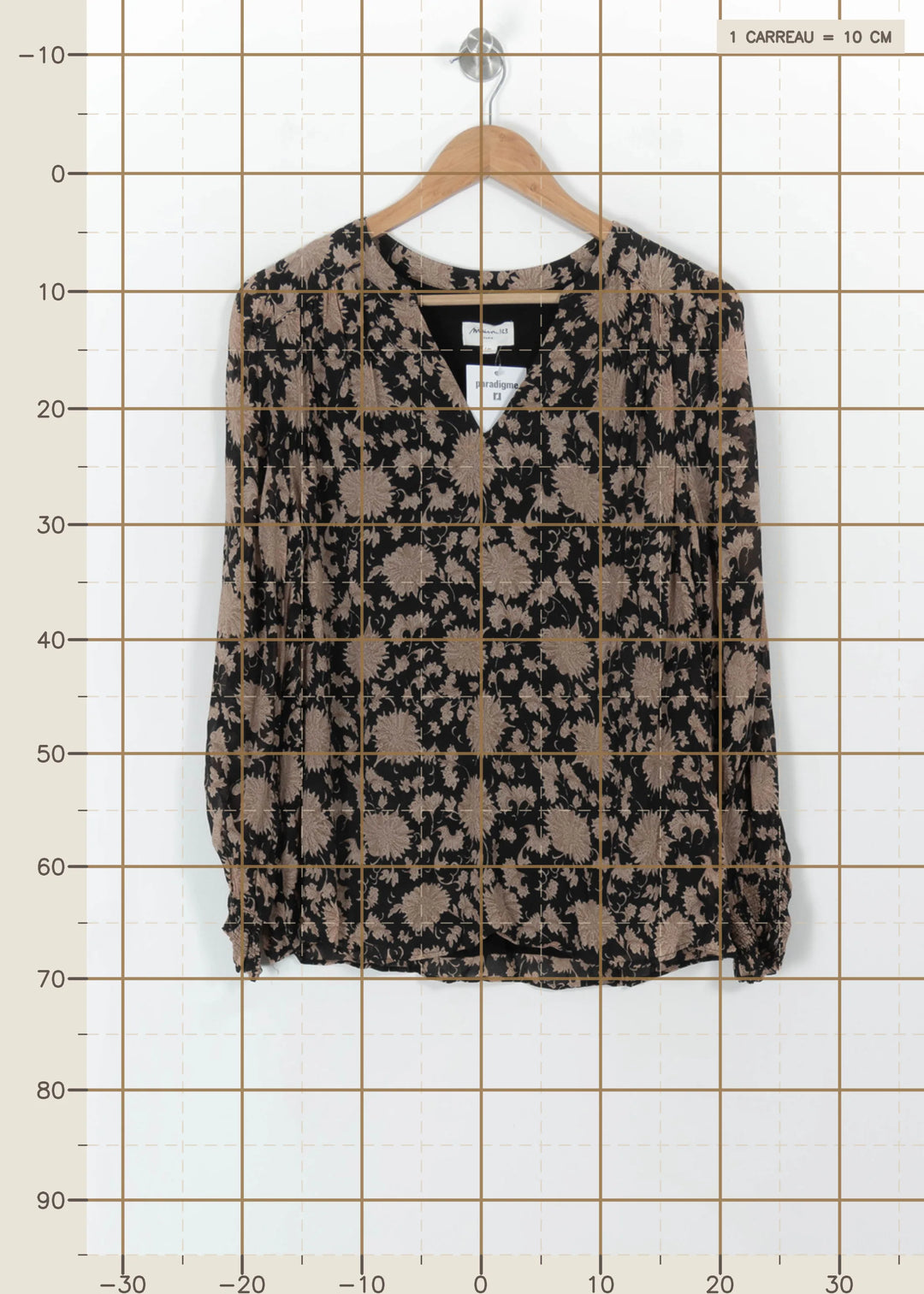 Blouse Noire et Beige - Taille L/40 de la marque Maison 123 | PARAD112572 - Vendu par Paradigme - Image 4