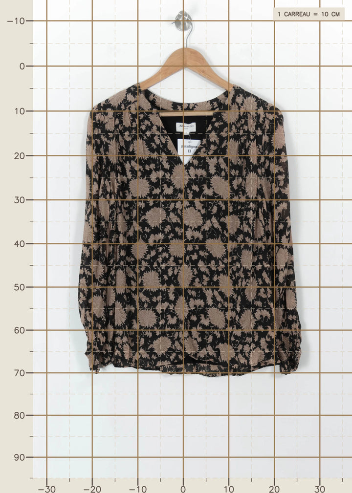 Blouse Noire et Beige - Taille L/40 de la marque Maison 123 | PARAD112572 - Vendu par Paradigme - Image 4