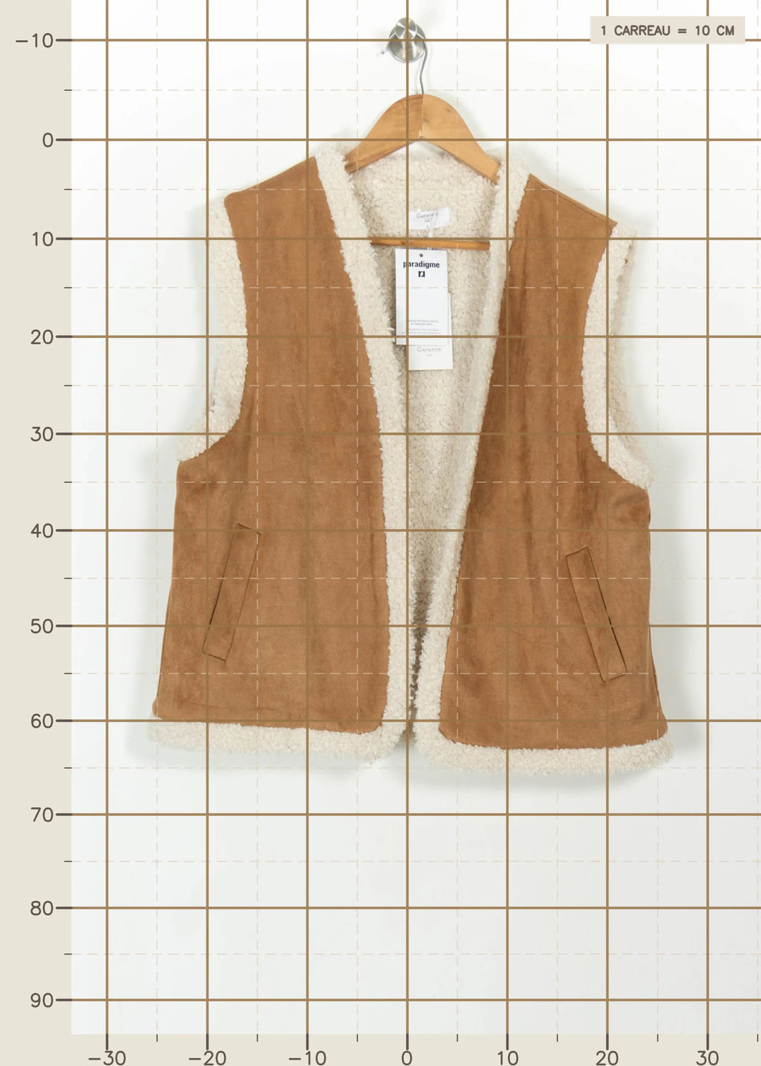 Gilet Sans Manches Beige et Écru - Taille L/40 de la marque Garance Paris | PARAD112579 - Vendu par Paradigme - Image 4