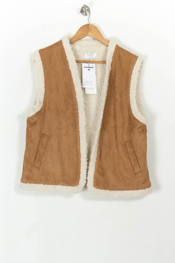Gilet Sans Manches Beige et Écru - Taille L/40 de la marque Garance Paris | PARAD112579 - Vendu par Paradigme - Image 2
