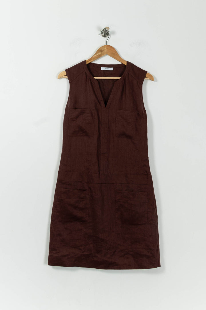 Robe Sans Manches Bordeaux - Taille M/38 de la marque ZAPA | PARAD11288 - Vendu par Paradigme - Image 2