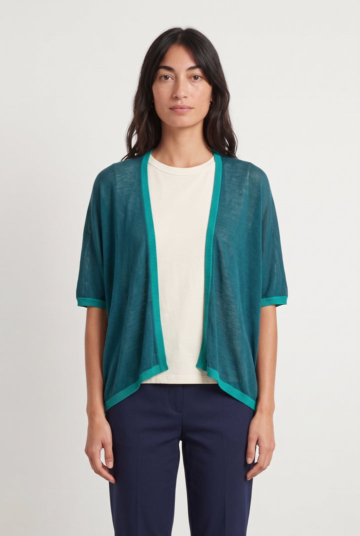 Gilet Bleu et Vert - Taille M/38 de la marque La Fée Maraboutée | PARAD113366 - Vendu par Paradigme - Image 1