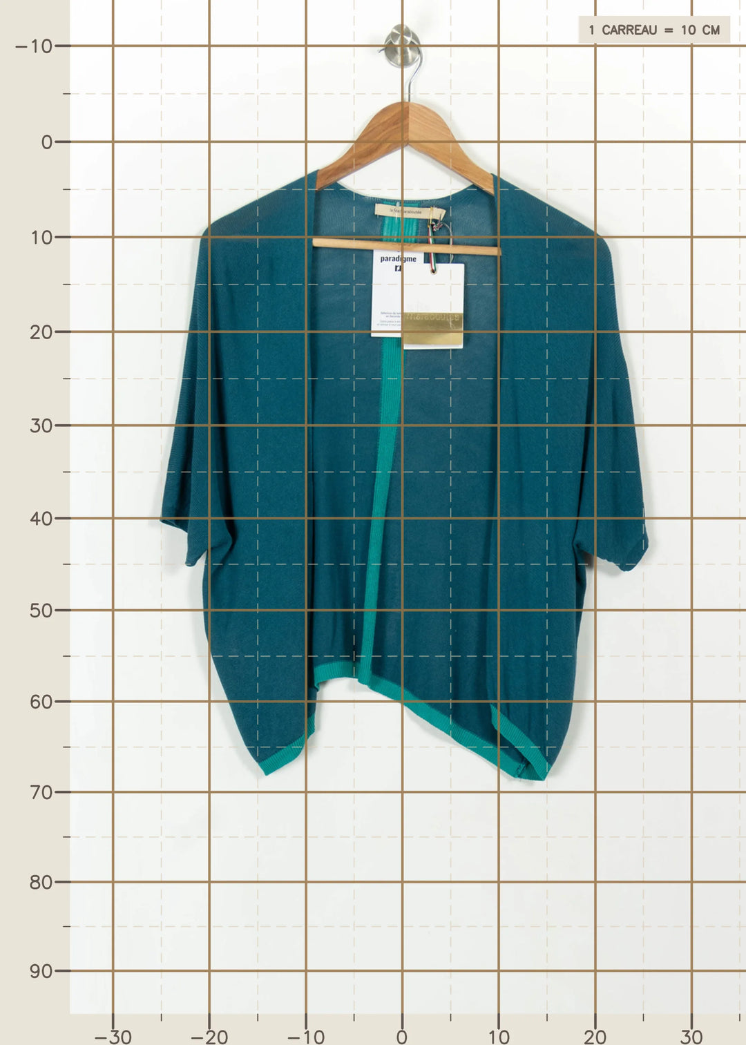 Gilet Bleu et Vert - Taille M/38 de la marque La Fée Maraboutée | PARAD113366 - Vendu par Paradigme - Image 4