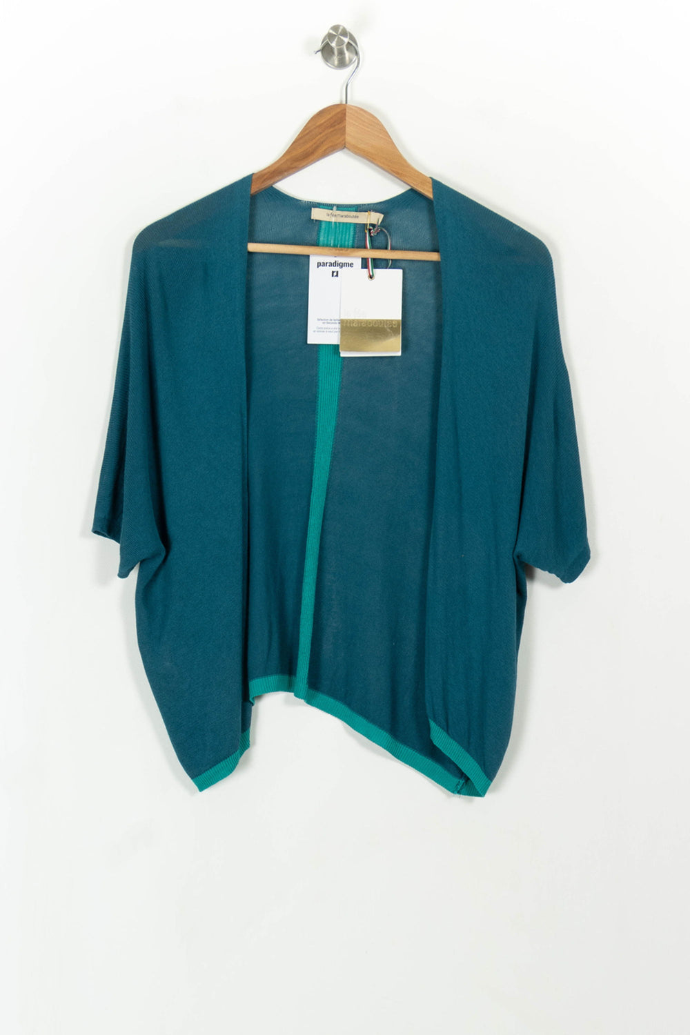 Gilet Bleu et Vert - Taille M/38 de la marque La Fée Maraboutée | PARAD113366 - Vendu par Paradigme - Image 2