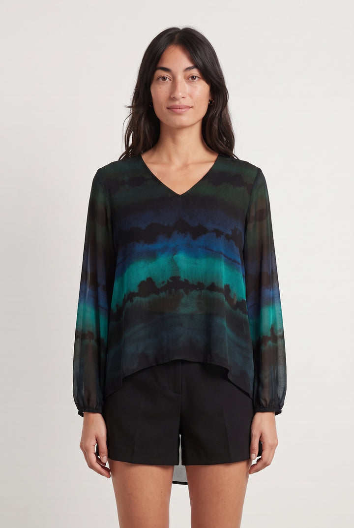 Blouse Bleu et Noir - Taille M/38 de la marque La Fée Maraboutée | PARAD113367 - Vendu par Paradigme - Image 1