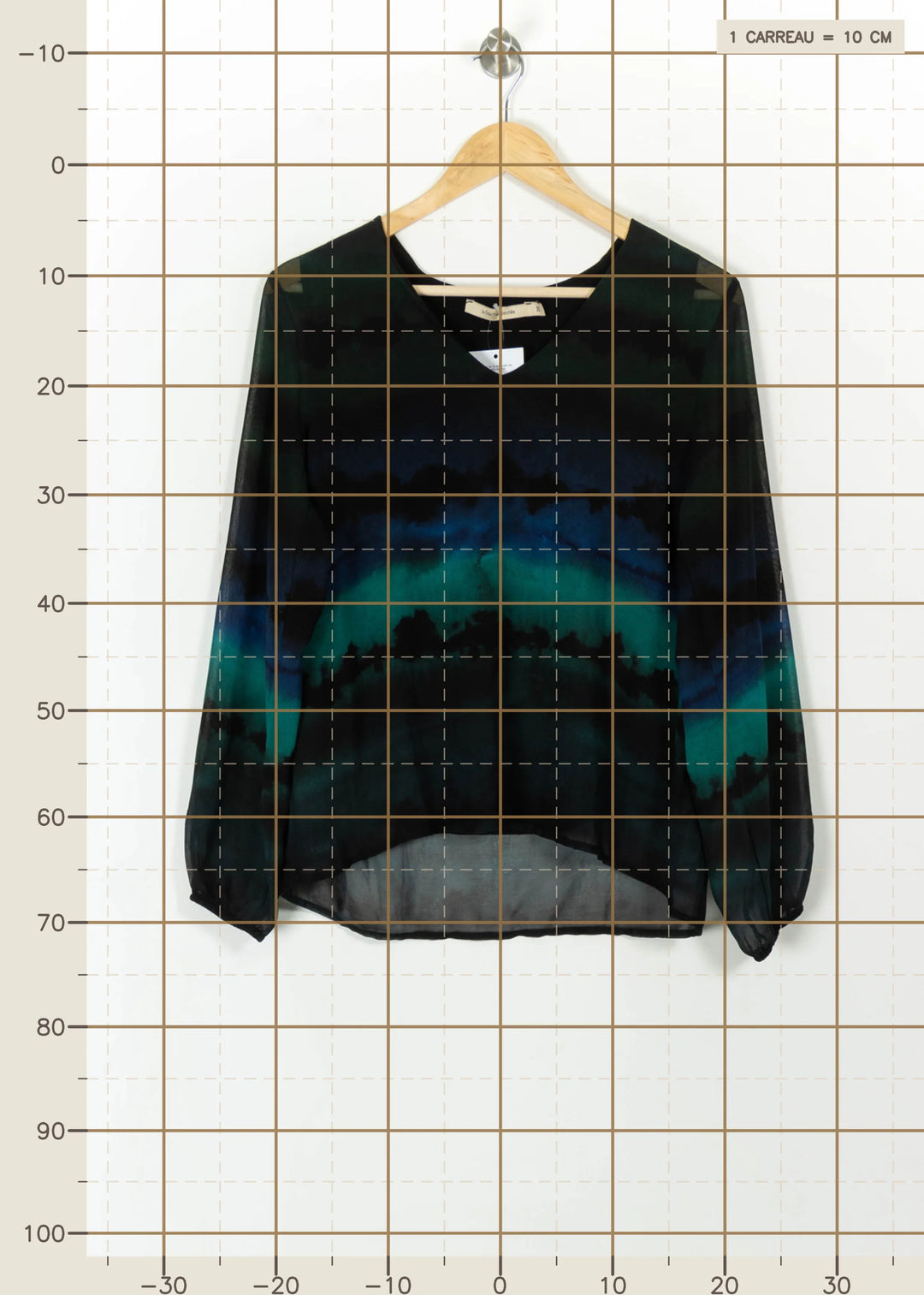 Blouse Bleu et Noir - Taille M/38 de la marque La Fée Maraboutée | PARAD113367 - Vendu par Paradigme - Image 4