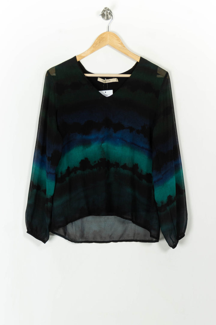 Blouse Bleu et Noir - Taille M/38 de la marque La Fée Maraboutée | PARAD113367 - Vendu par Paradigme - Image 2
