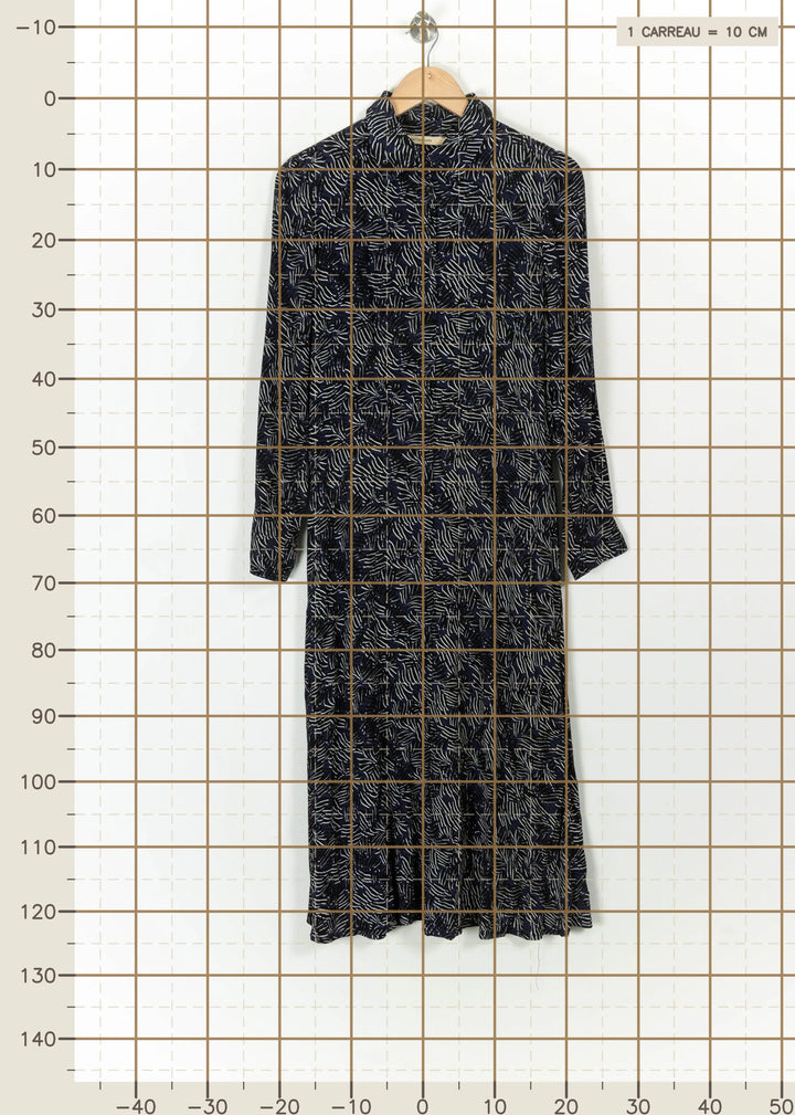 Robe Longue Bleu et Blanc - Taille L/40 de la marque La Fée Maraboutée | PARAD113368 - Vendu par Paradigme - Image 4