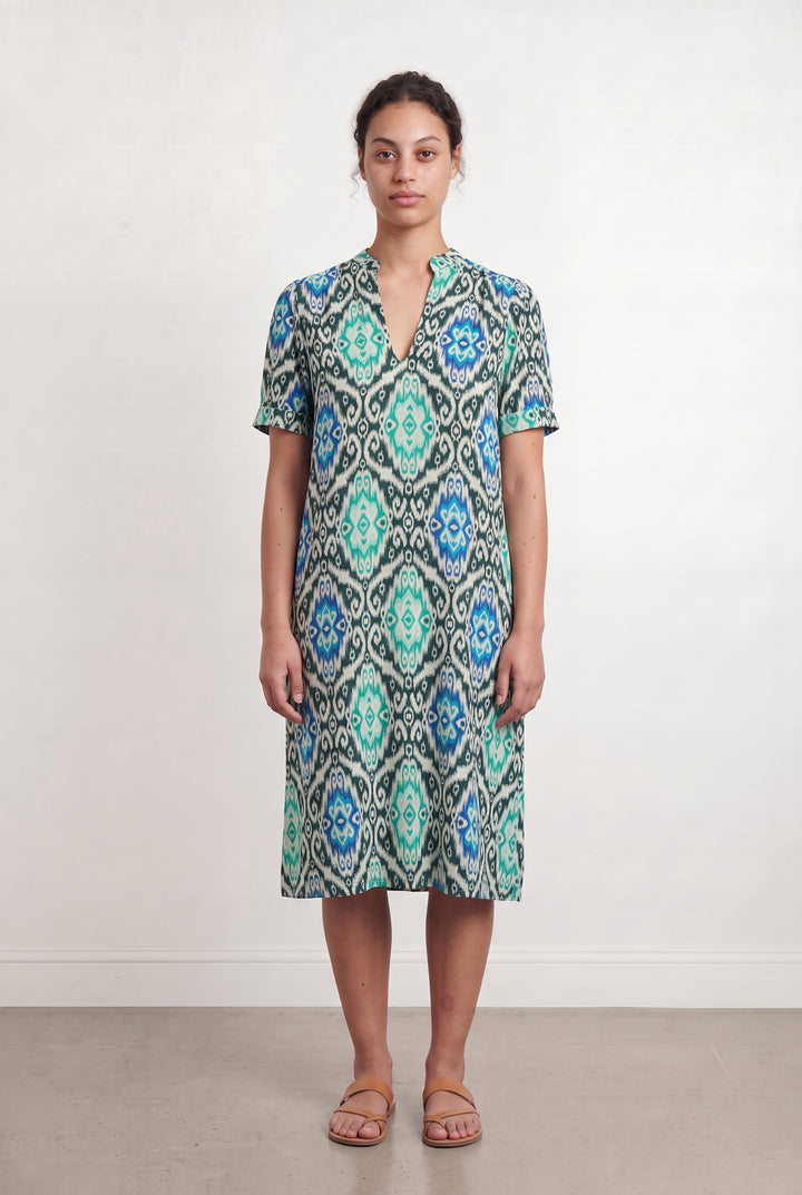 Robe Courte Verte et Bleue - Taille L/40 de la marque La Fée Maraboutée | PARAD113373 - Vendu par Paradigme - Image 1