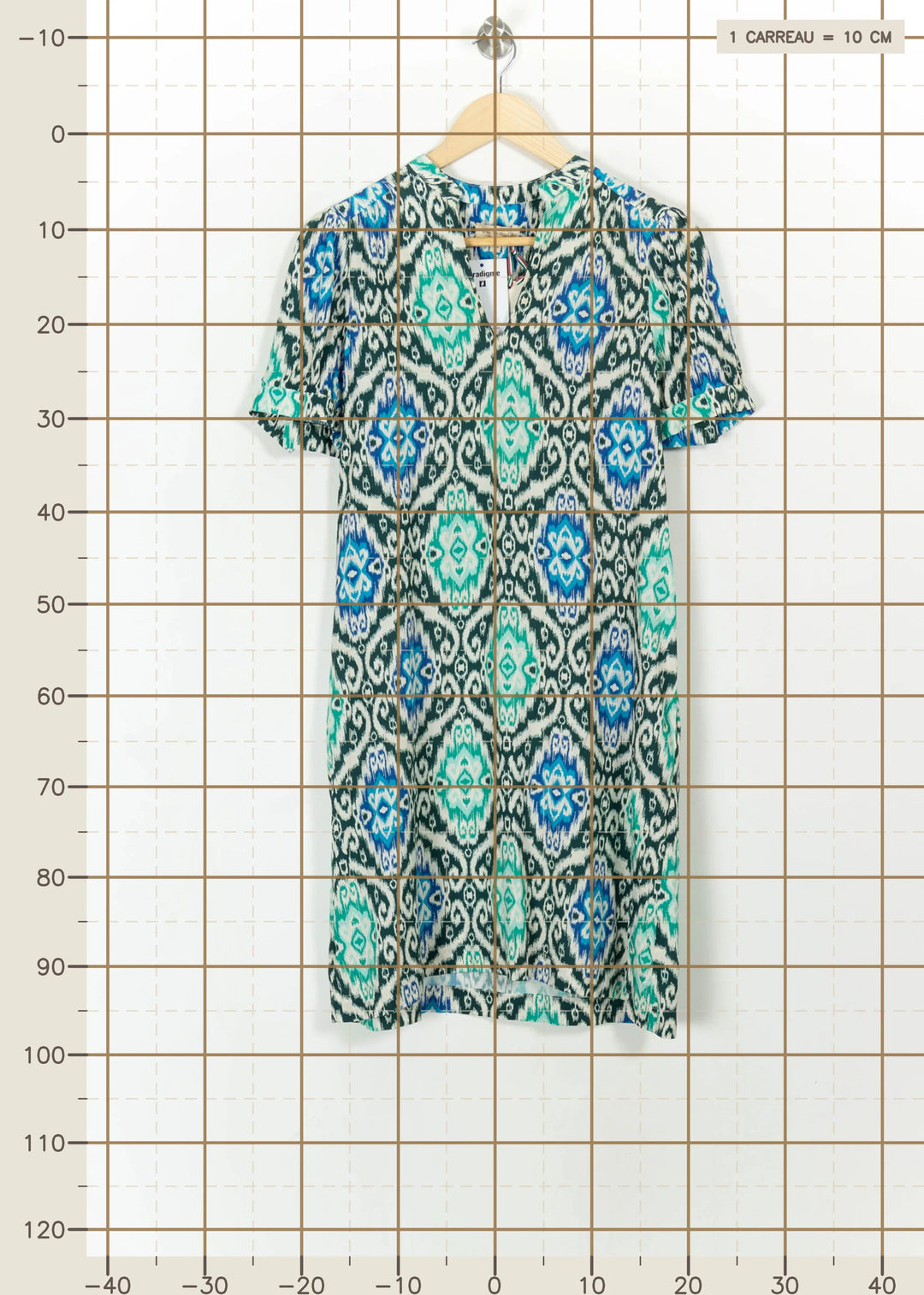 Robe Courte Verte et Bleue - Taille L/40 de la marque La Fée Maraboutée | PARAD113373 - Vendu par Paradigme - Image 4