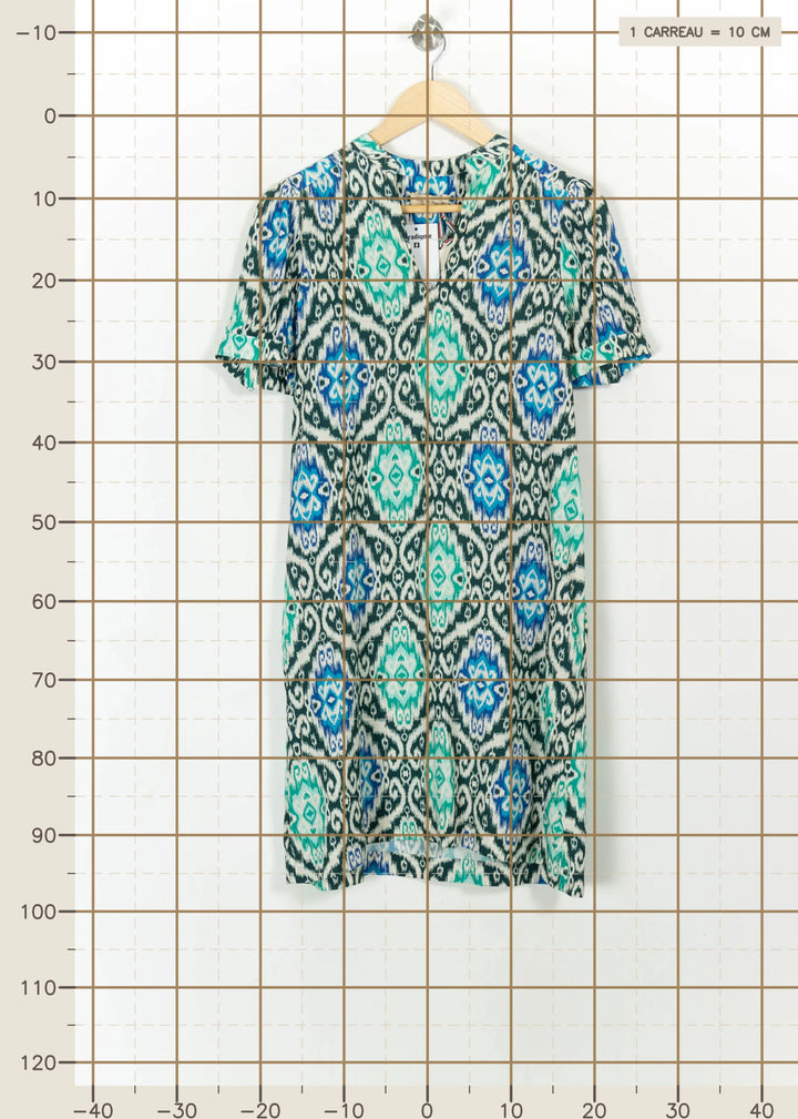 Robe Courte Verte et Bleue - Taille L/40 de la marque La Fée Maraboutée | PARAD113373 - Vendu par Paradigme - Image 4