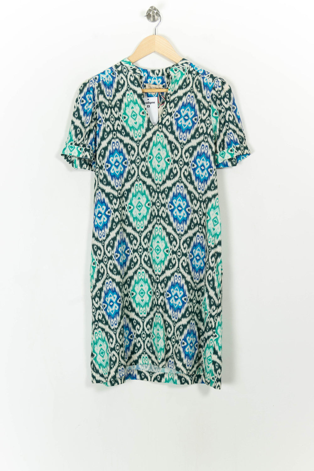 Robe Courte Verte et Bleue - Taille L/40 de la marque La Fée Maraboutée | PARAD113373 - Vendu par Paradigme - Image 2