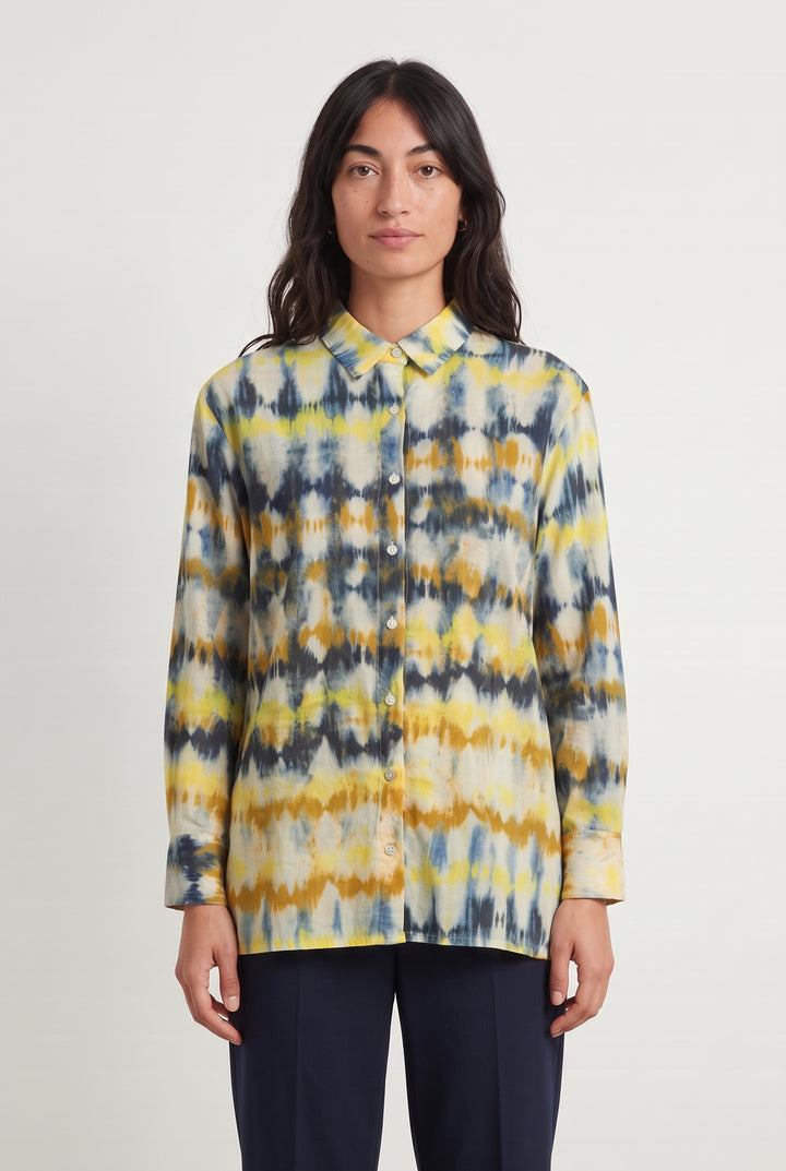 Chemisier Jaune et Bleu - Taille M/38 de la marque La Fée Maraboutée | PARAD113375 - Vendu par Paradigme - Image 1
