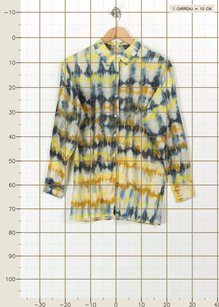 Chemisier Jaune et Bleu - Taille M/38 de la marque La Fée Maraboutée | PARAD113375 - Vendu par Paradigme - Image 4