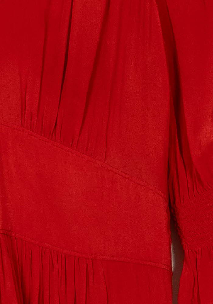 Robe Longue Rouge - Taille S/36 de la marque ba&amp;sh | PARAD113405 - Vendu par Paradigme - Image 3