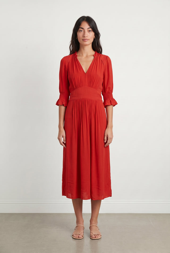 Robe Longue Rouge - Taille S/36 de la marque ba&amp;sh | PARAD113405 - Vendu par Paradigme - Image 1