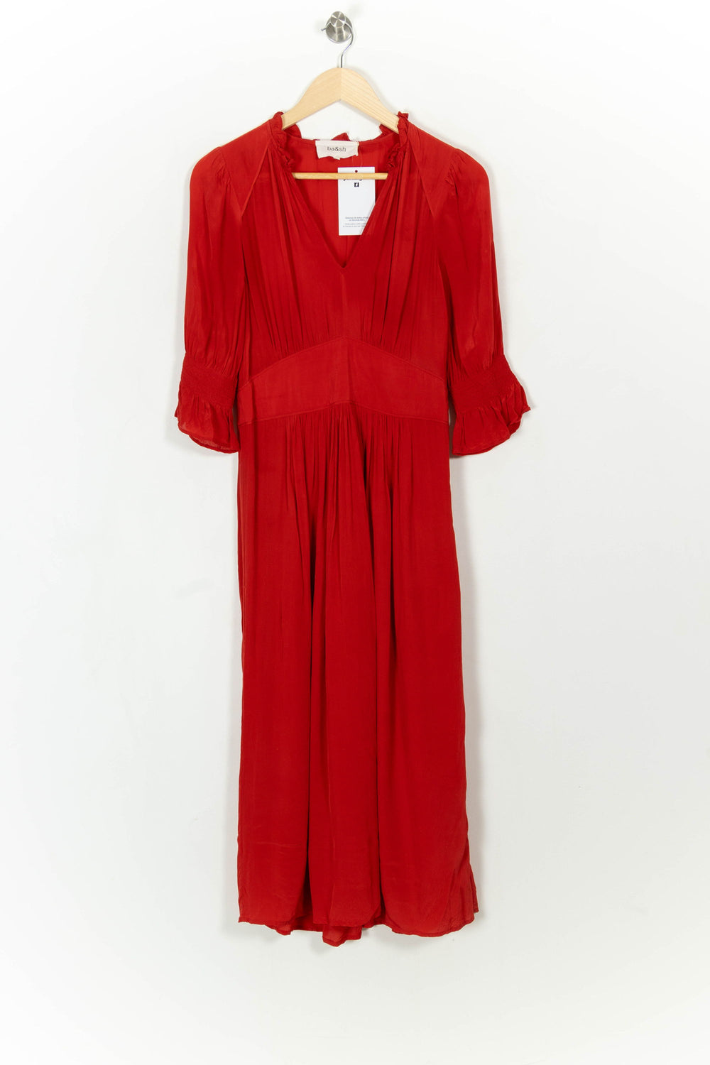 Robe Longue Rouge - Taille S/36 de la marque ba&sh | PARAD113405 - Vendu par Paradigme - Image 2