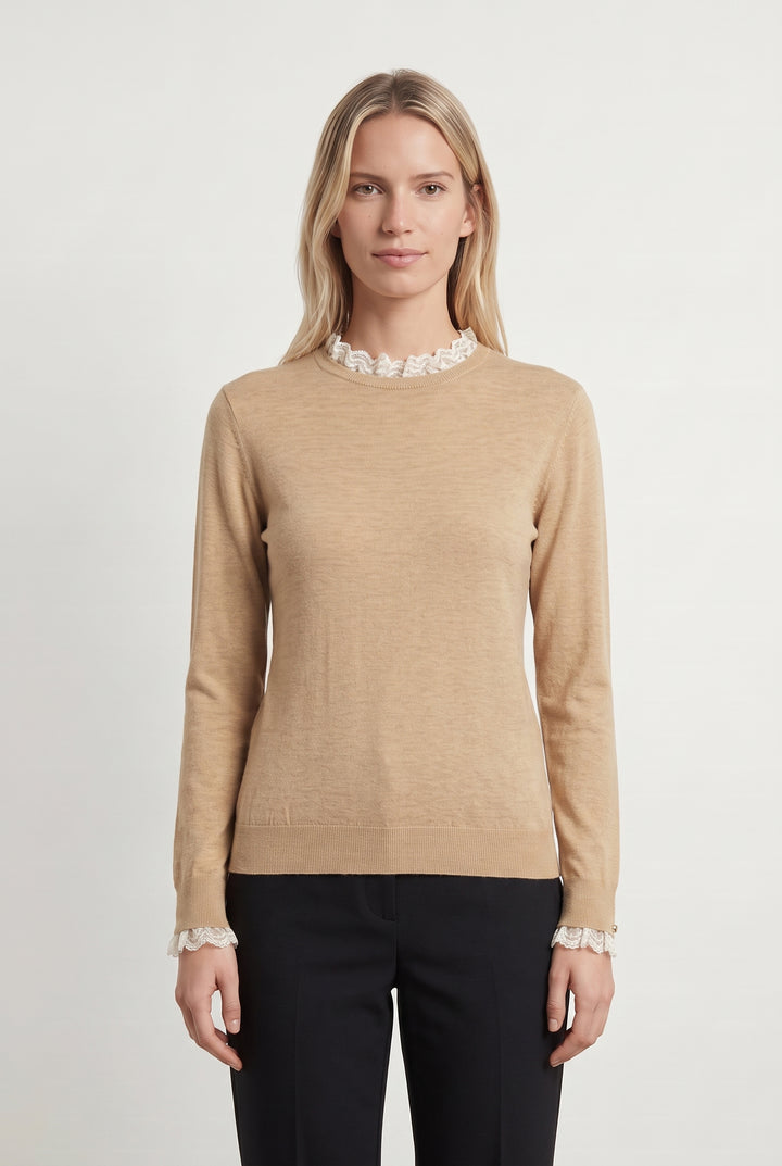 Pull Beige et Blanc - Taille S/36 de la marque Laura Laval | PARAD113406 - Vendu par Paradigme - Image 1