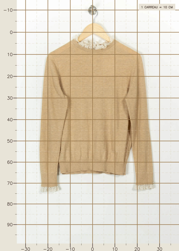 Pull Beige et Blanc - Taille S/36 de la marque Laura Laval | PARAD113406 - Vendu par Paradigme - Image 4
