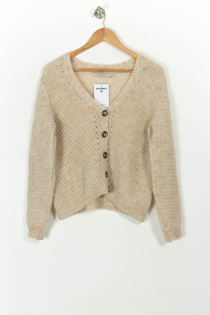 Cardigan Beige - Taille XS/34 de la marque La Fée Maraboutée | PARAD113410 - Vendu par Paradigme - Image 2