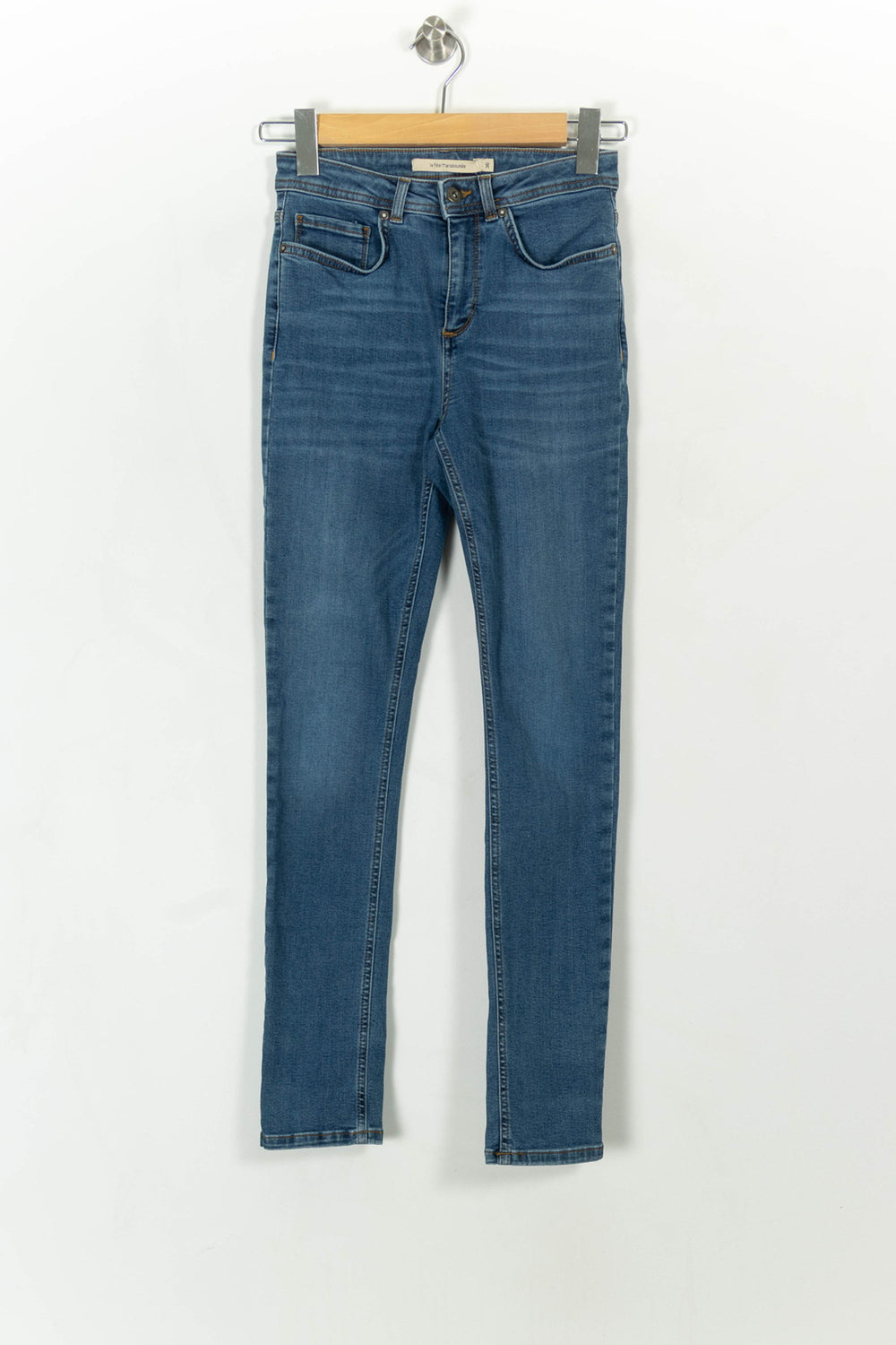 Jean Skinny Bleu - Taille S/36 de la marque La Fée Maraboutée | PARAD113413 - Vendu par Paradigme - Image 2