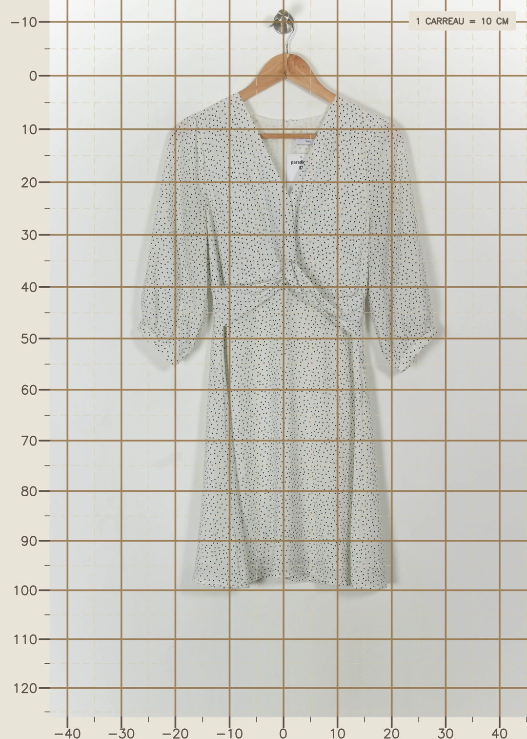 Robe Portefeuille Blanche et Noire - Taille S/36 de la marque Laura Laval | PARAD113414 - Vendu par Paradigme - Image 4