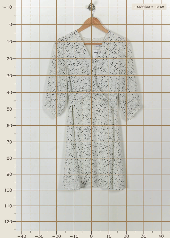 Robe Portefeuille Blanche et Noire - Taille S/36 de la marque Laura Laval | PARAD113414 - Vendu par Paradigme - Image 4