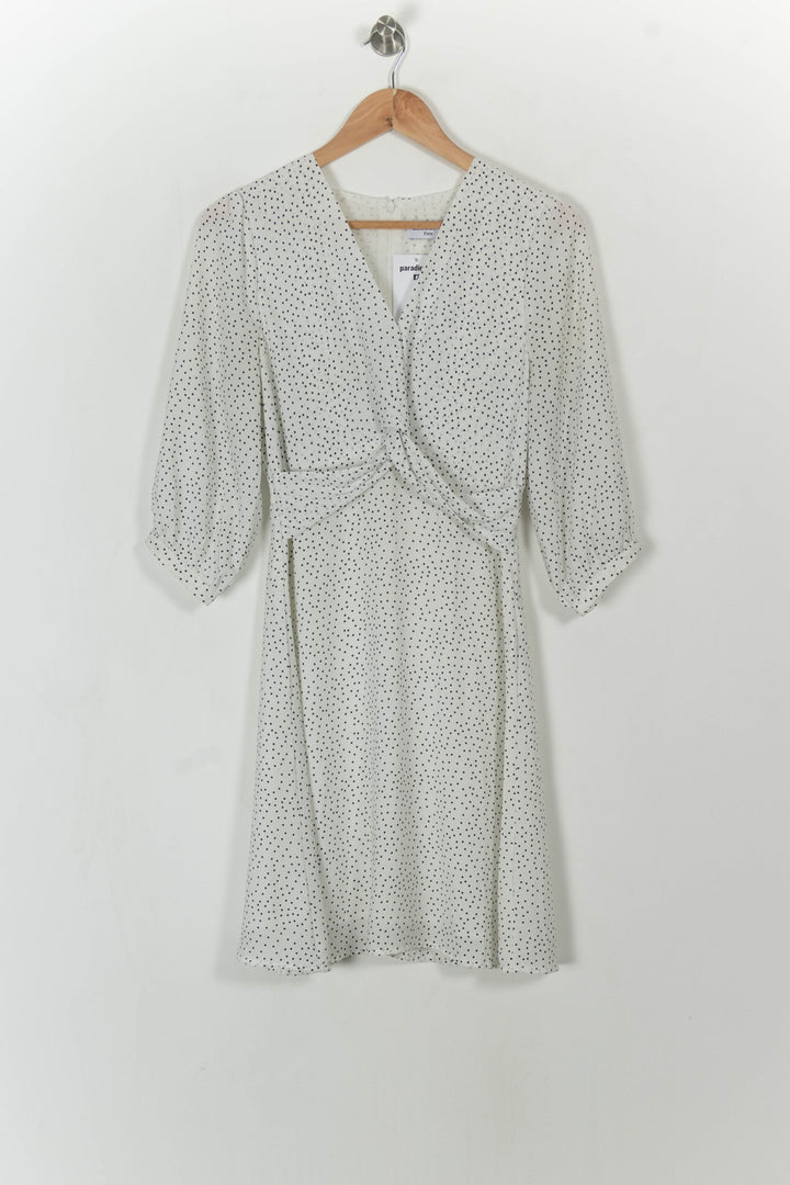 Robe Portefeuille Blanche et Noire - Taille S/36 de la marque Laura Laval | PARAD113414 - Vendu par Paradigme - Image 2