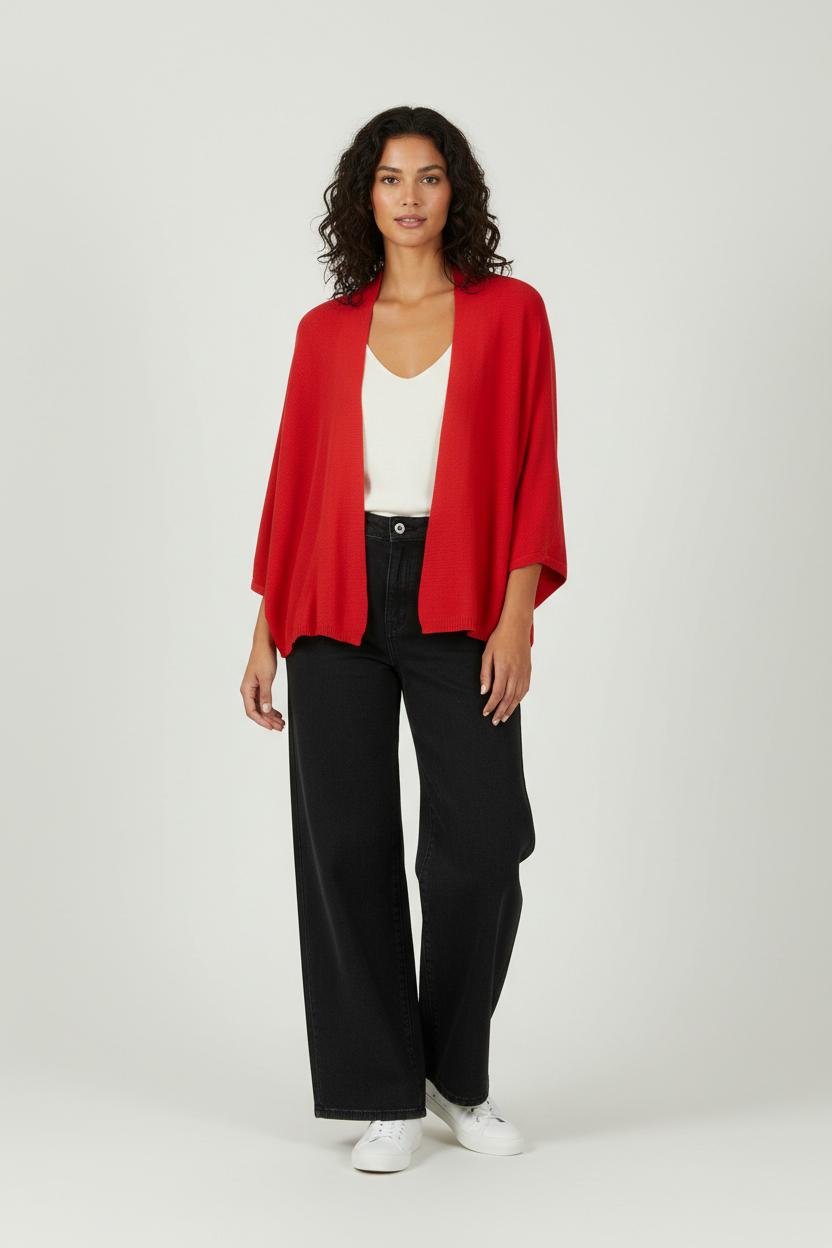 Cardigan Rouge - Taille M/38 de la marque La Fée Maraboutée | PARAD11342 - Vendu par Paradigme - Image 1