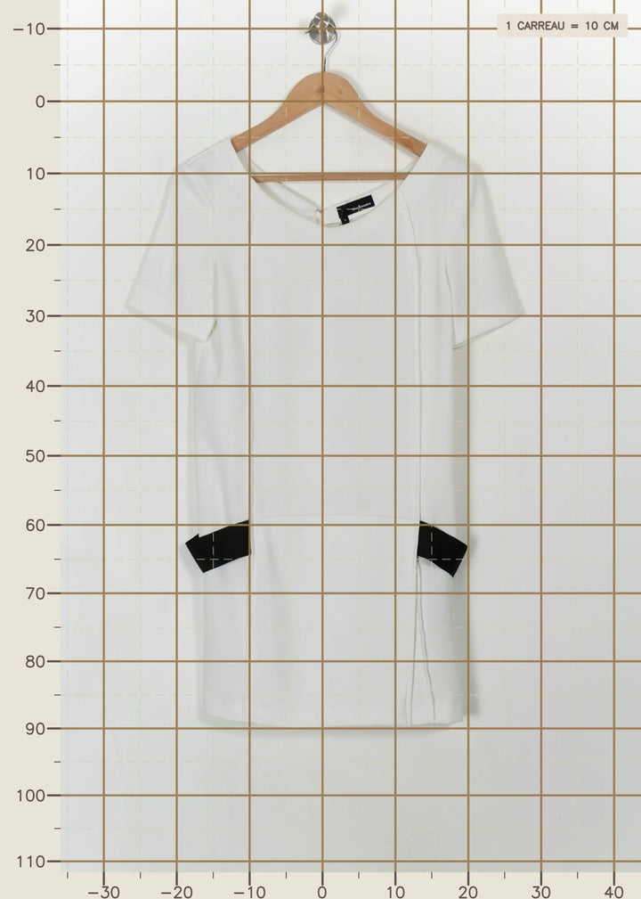 Robe Courte Blanche et Noire - Taille S/36 de la marque The Kooples | PARAD113420 - Vendu par Paradigme - Image 4