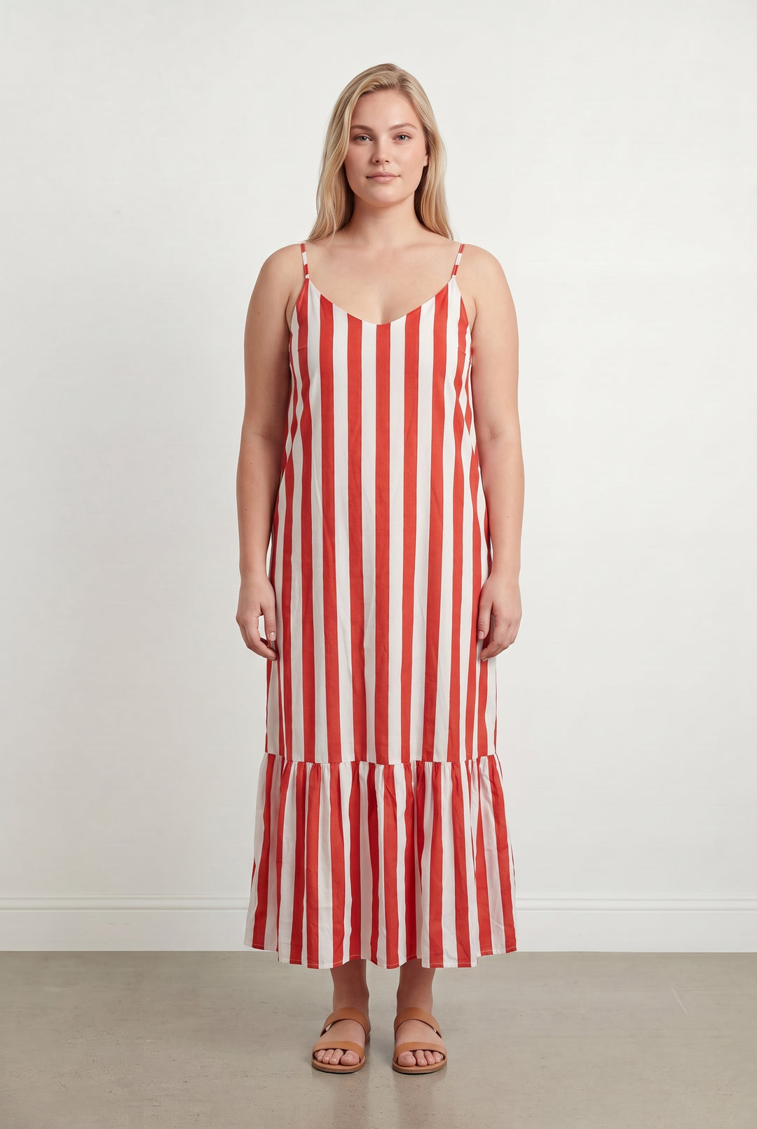 Robe Longue Rouge et Blanche - Taille XXL/44 de la marque Modetrotter | PARAD113429 - Vendu par Paradigme - Image 1