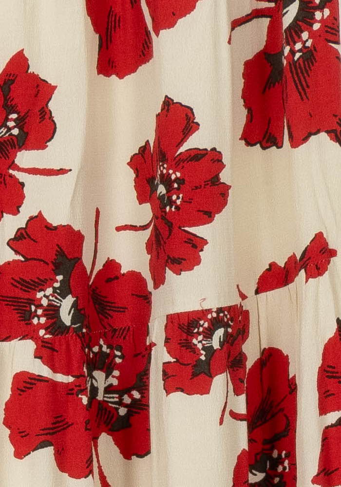 Jupe Midi Écrue et Rouge - Taille S/36 de la marque ba&amp;sh | PARAD113450 - Vendu par Paradigme - Image 3