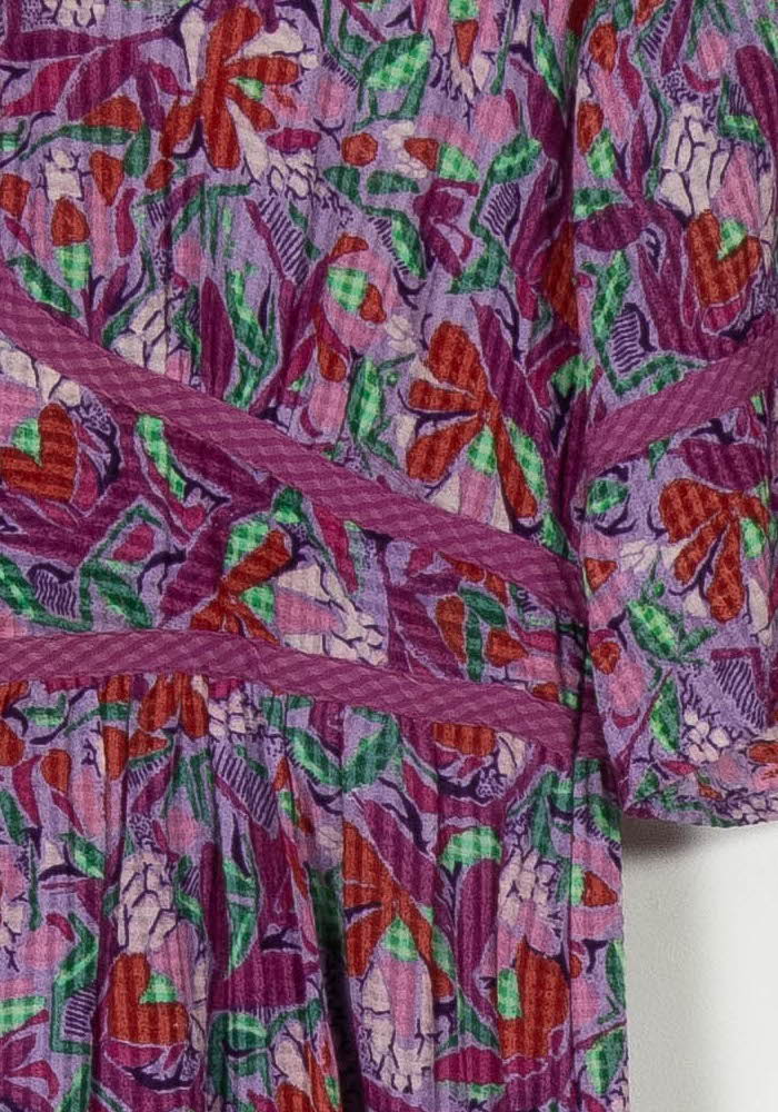 Robe Midi Violette et Rouge - Taille XS/34 de la marque ba&amp;sh | PARAD113452 - Vendu par Paradigme - Image 3